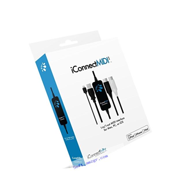 iConnectMIDI1 Lightning Version, 1-in 1-out USB to MIDI Interface for Mac, PC and iOS