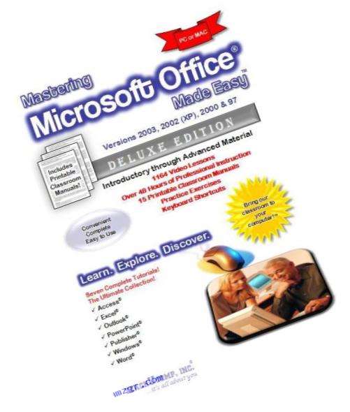 Mastering Microsoft Office Made Easy Training Tutorial for v. 2003 through 97 - How to use MS Office Video e Book Manual Guide. Even dummies can learn ... Publisher, Windows & Word from Professor Joe